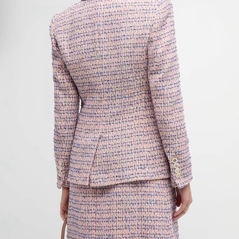 Veronica Beard Pink and Blue Tweed Blazer - Picture 3 of 15